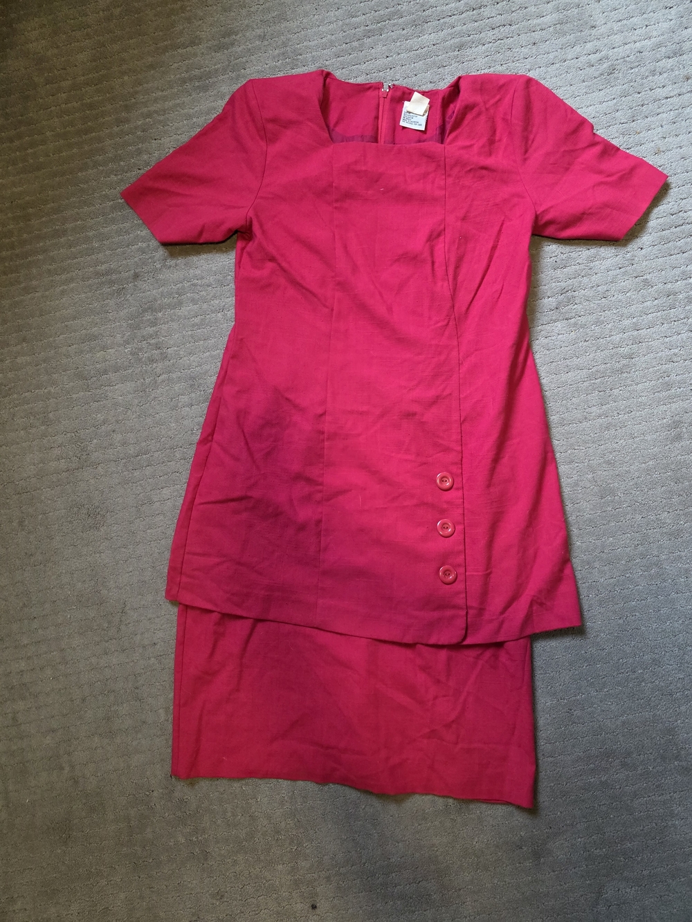 Fuchsia Single Piece Tunic and Skirt Set